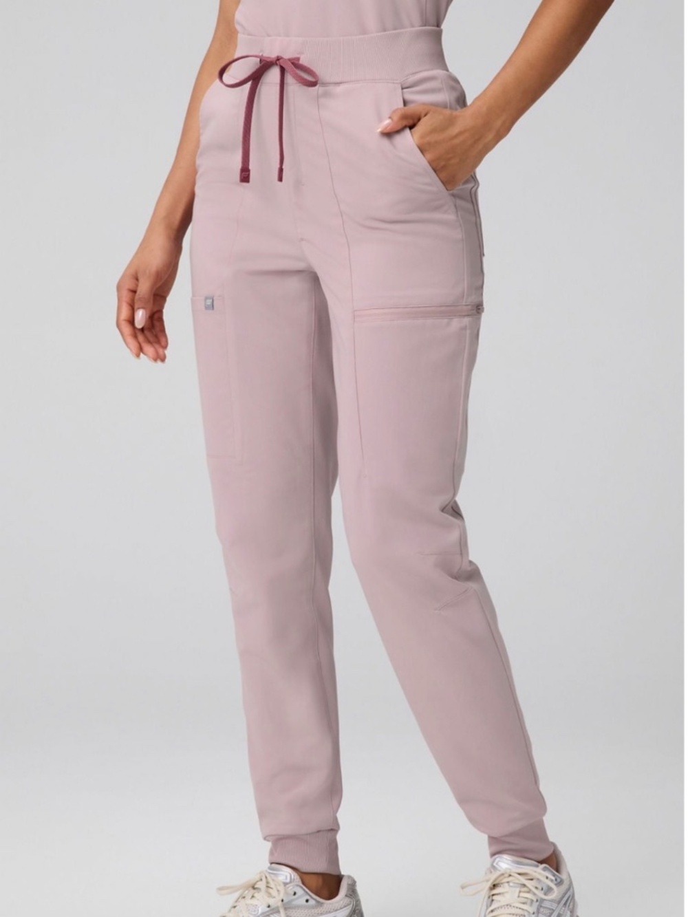 Fabletics Rose Quartz SET (one pocket scrub top and jogger) bottom) - Picture 4 of 7